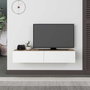Hanah Home Francy 135 Soporte de TV Roble zafiro y blanco